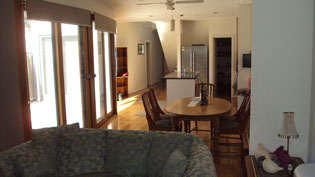 Lounge toward fireplace